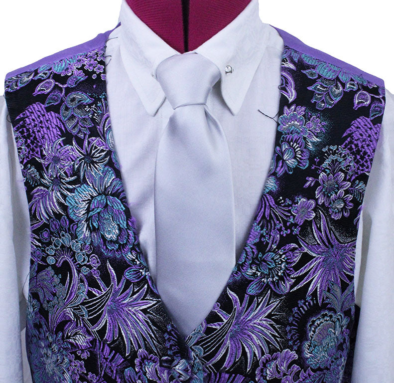 Vest Scintilla Purple and Black Brocade
