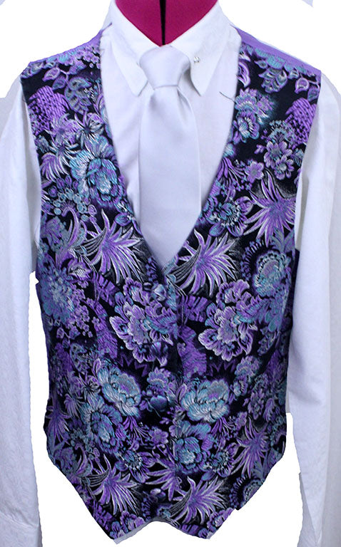 Vest Scintilla Purple and Black Brocade