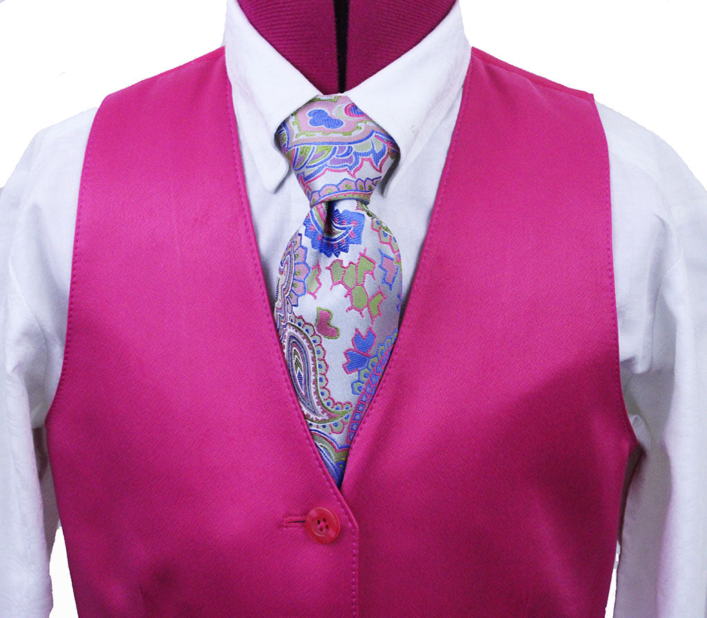 Vest Issued By Ellie May Hot Pink Satin
