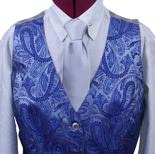 Vest Hartmeyer Blue Paisley Brocade