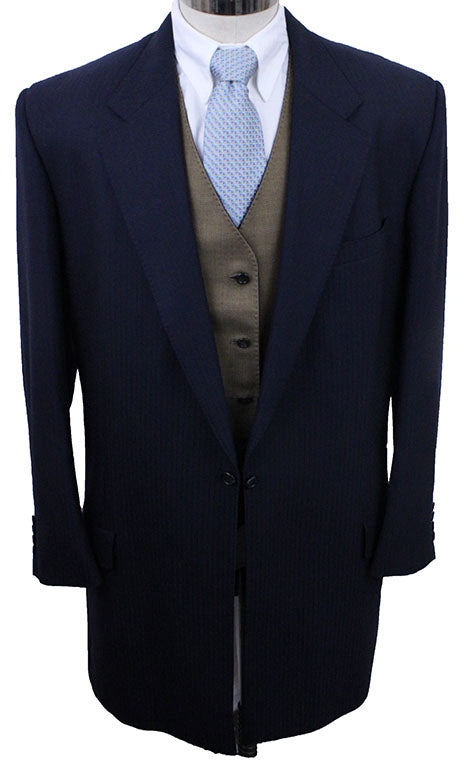 Men's Suit LeCheval Thin Navy Shadow Stripe