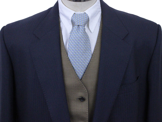 Men's Suit LeCheval Thin Navy Shadow Stripe
