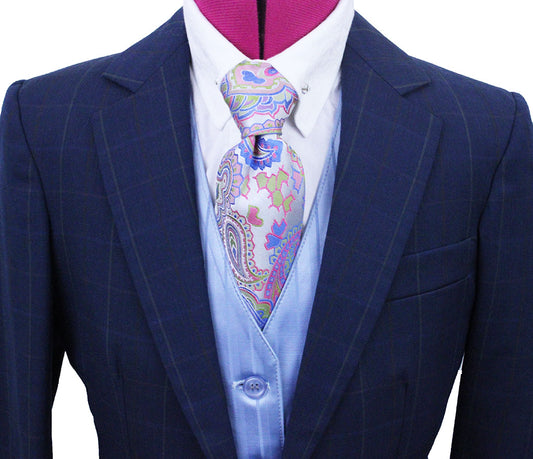 Boy's Suit Frierson Navy with Gold and Orange Windowpane