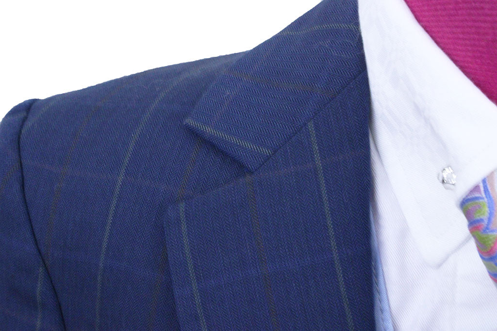 Boy's Suit Frierson Navy with Gold and Orange Windowpane