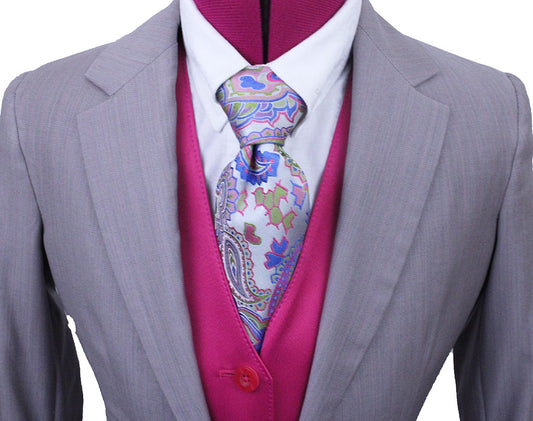 Day Suit Becker Brothers Grey with Pink Pinstripe