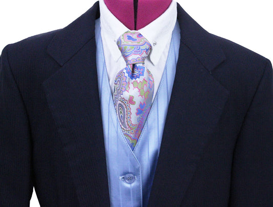 Day Suit Hartmeyer Navy Thin Shadow Stripe