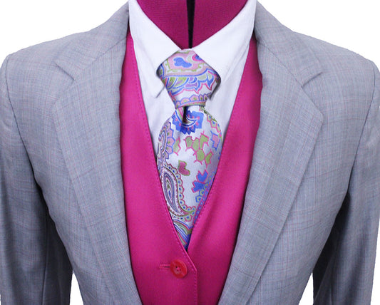Day Suit, Becker Brothers, Light Grey with Red Glen Plaid