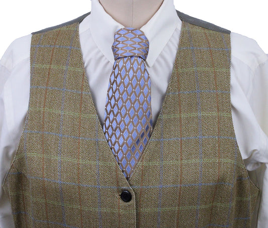 Vest Carl Meyers Gold Herringbone with Blue, Lime, and Rust Windowpane