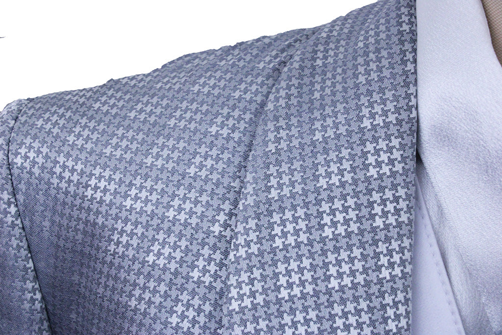 Day Coat Becker Brothers Silver Geometric Sheen