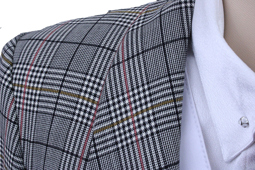 Day Coat Carl Meyers Black Glenplaid with Orange and Gold Windowpane
