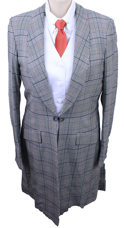 Day Coat Carl Meyers Black Glenplaid with Orange and Gold Windowpane