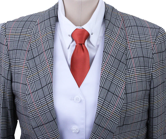 Day Coat Carl Meyers Black Glenplaid with Orange and Gold Windowpane