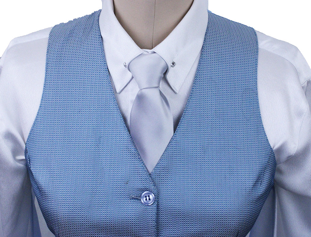 Vest Becker Brothers Pale Aqua Geometric Sheen