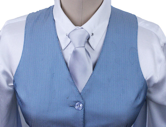Vest Becker Brothers Pale Aqua Geometric Sheen