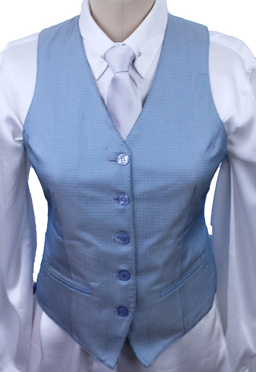 Vest Becker Brothers Pale Aqua Geometric Sheen