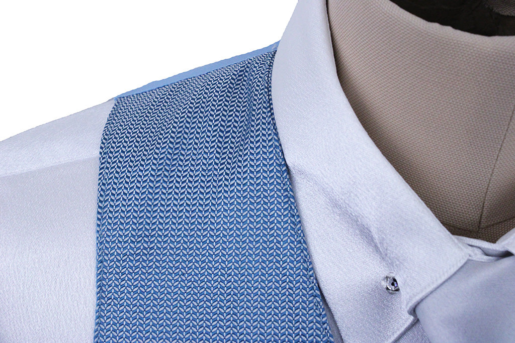 Vest Becker Brothers Pale Aqua Geometric Sheen