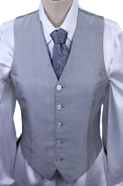 Vest Frierson Reversible Light Blue and Brown Paisley and Silver