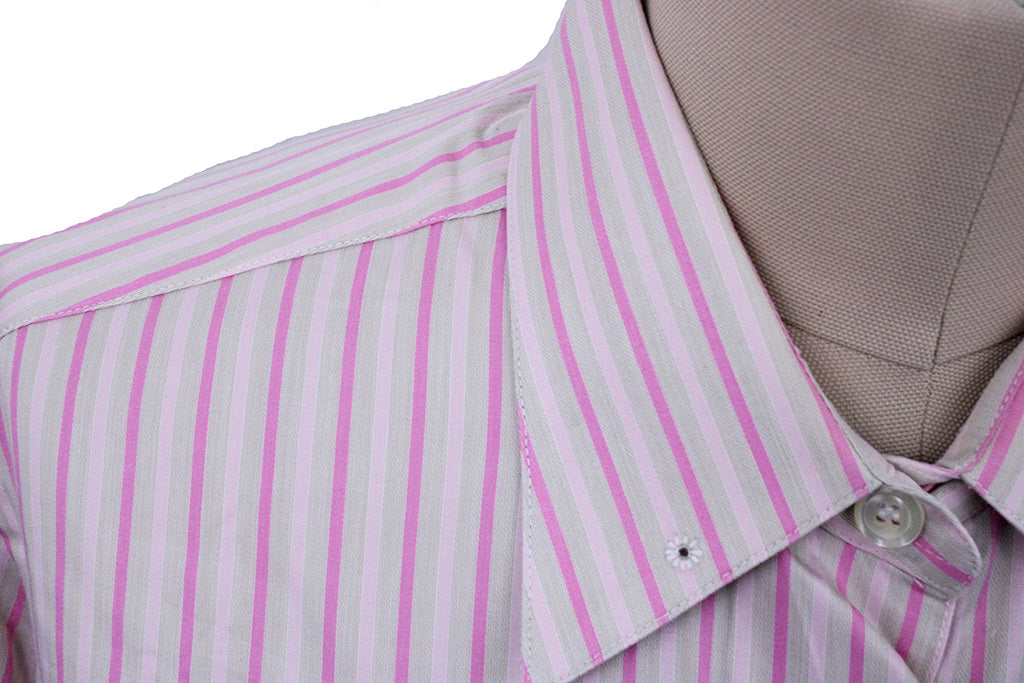 Shirt Marsha DeArriaga Tan with Pink Pinstripe
