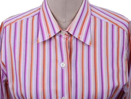 Shirt Marsha DeArriaga Berry, Pink, and Orange Pinstripe