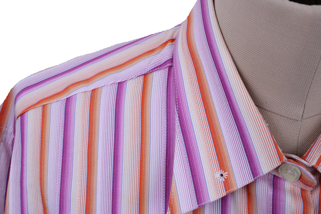 Shirt Marsha DeArriaga Berry, Pink, and Orange Pinstripe