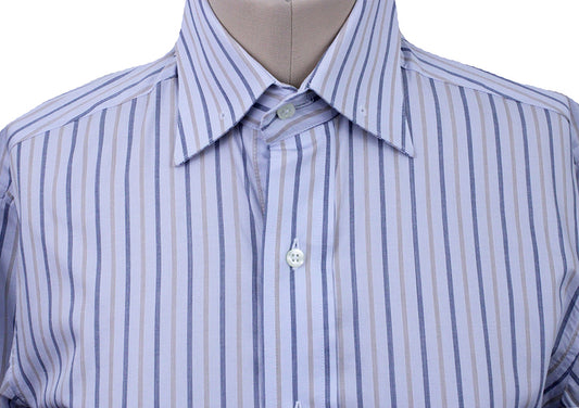 Shirt Becker Brothers Light Blue with Gold and Navy Stripe