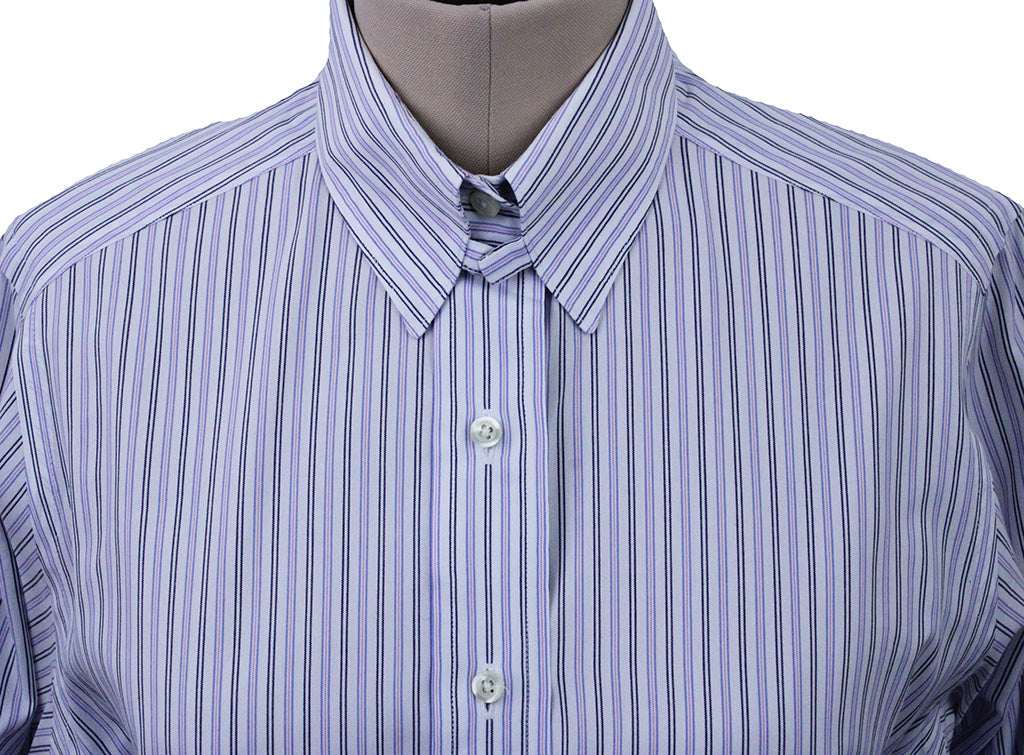 Shirt Chavez Blue, Pink, and Black Stripe