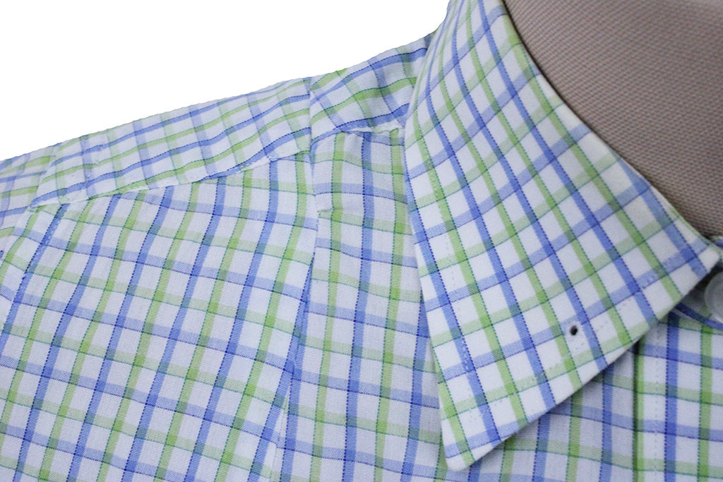 Shirt LeCheval Blue and Green Box Check