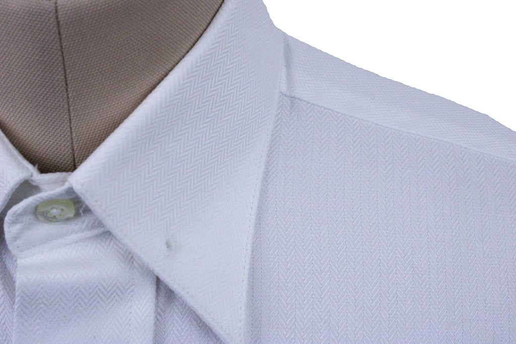 Shirt Becker Brothers White Herringbone