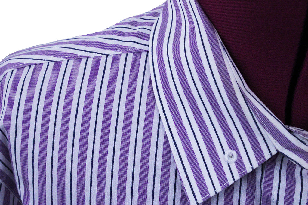 Shirt Hartmeyer Purple and White and Black Stripe