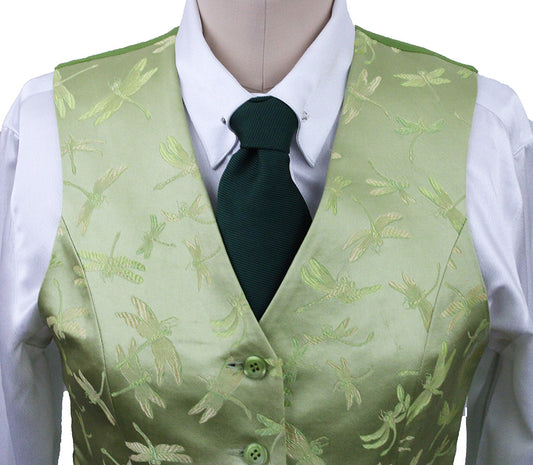 Vest Marsha DeArriaga Lime Green Dragonfly