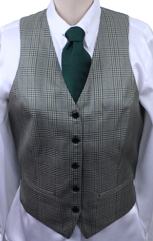 Vest Carl Meyers Sage with Gold and Navy Glenplaid