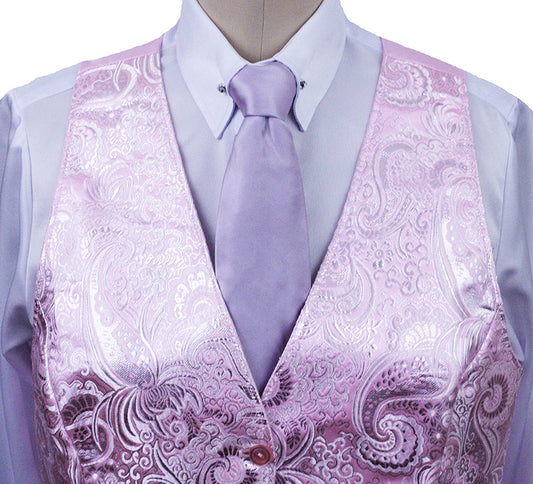 Vest Well Suited Pink and Silver Brocade