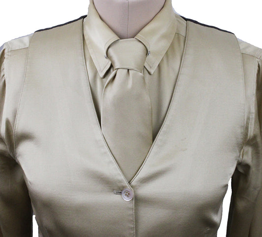 Vest and Shirt Combination DeRegnaucourt Gold Satin