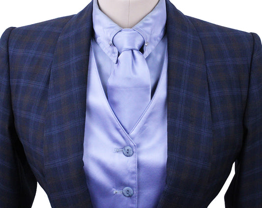 Day Coat Becker Brothers Navy with Copper and Light Blue Plaid