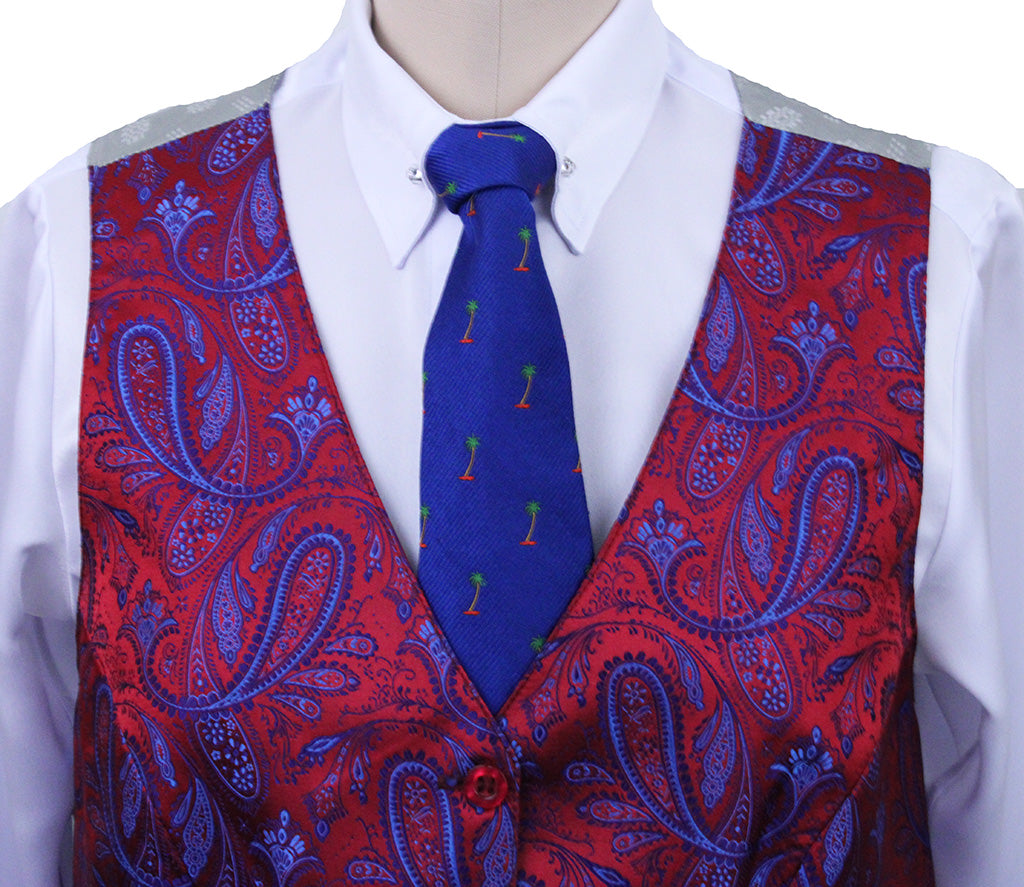 Vest Hartmeyer Red and Blue Paisley