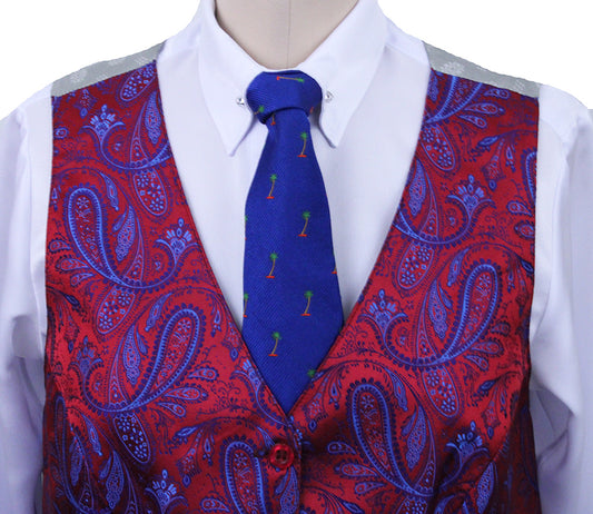 Vest Hartmeyer Red and Blue Paisley