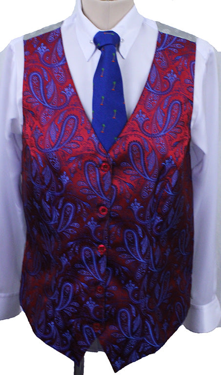 Vest Hartmeyer Red and Blue Paisley