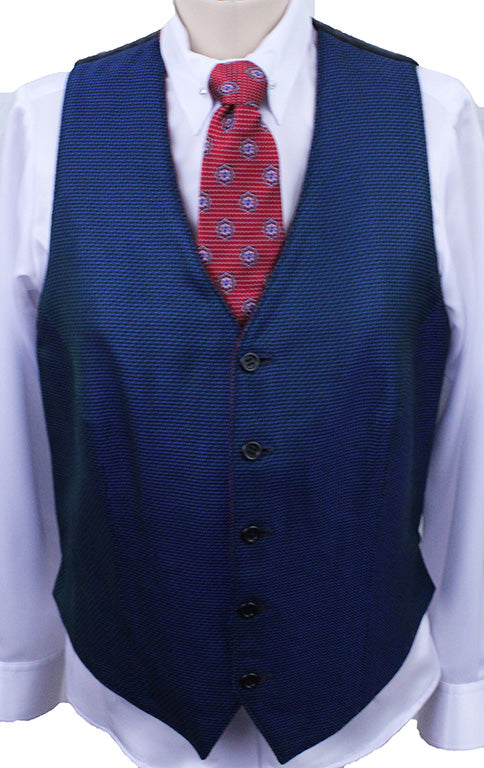 Vest Reversible Blue Wave and Red Nailhead