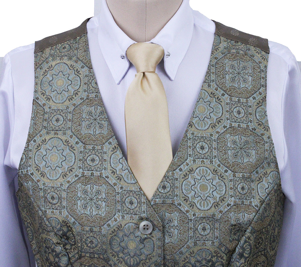 Vest Hartmeyer Sage and Tan Medallion
