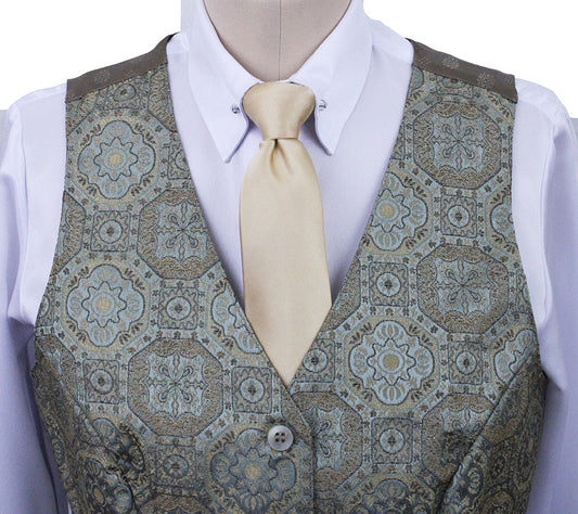 Vest Hartmeyer Sage and Tan Medallion