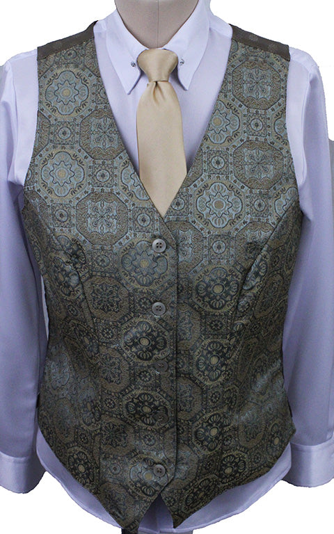 Vest Hartmeyer Sage and Tan Medallion