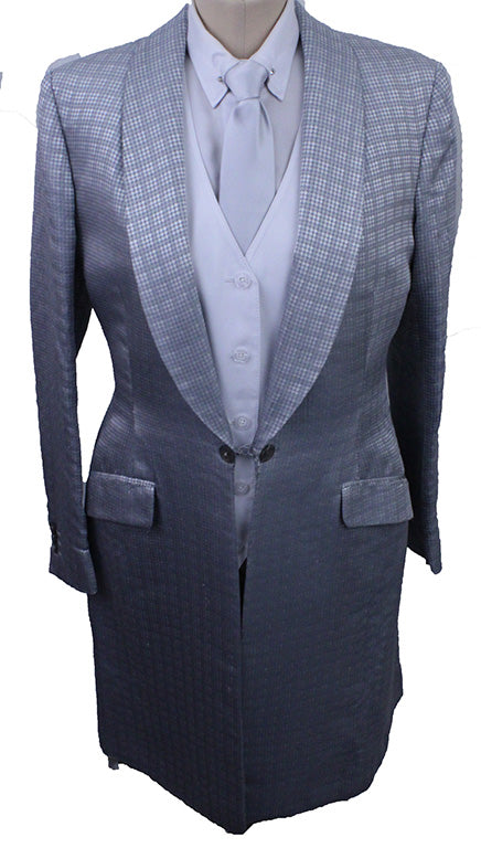Day Coat Becker Brothers Silver Geometric Sheen