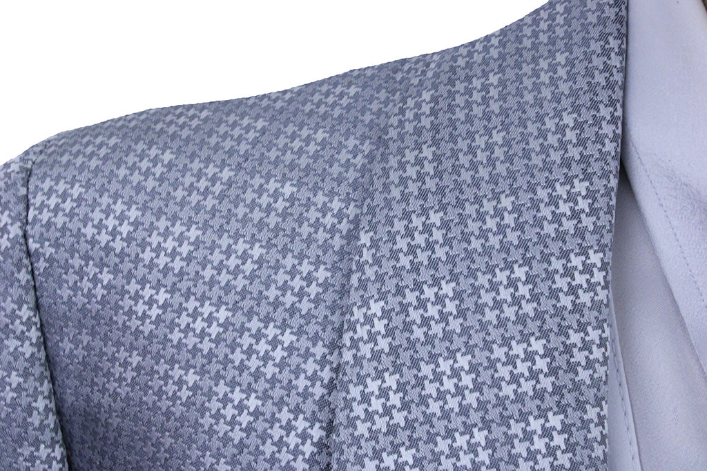 Day Coat Becker Brothers Silver Geometric Sheen