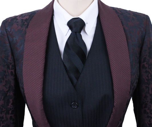 Day Coat DeRegnaucourt Black and Maroon Camo