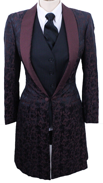 Day Coat DeRegnaucourt Black and Maroon Camo