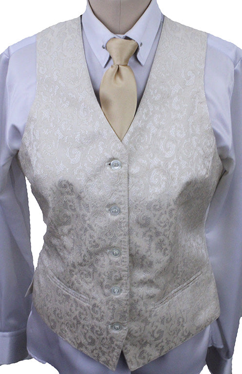 Vest Becker Brothers Cream Paisley Brocade