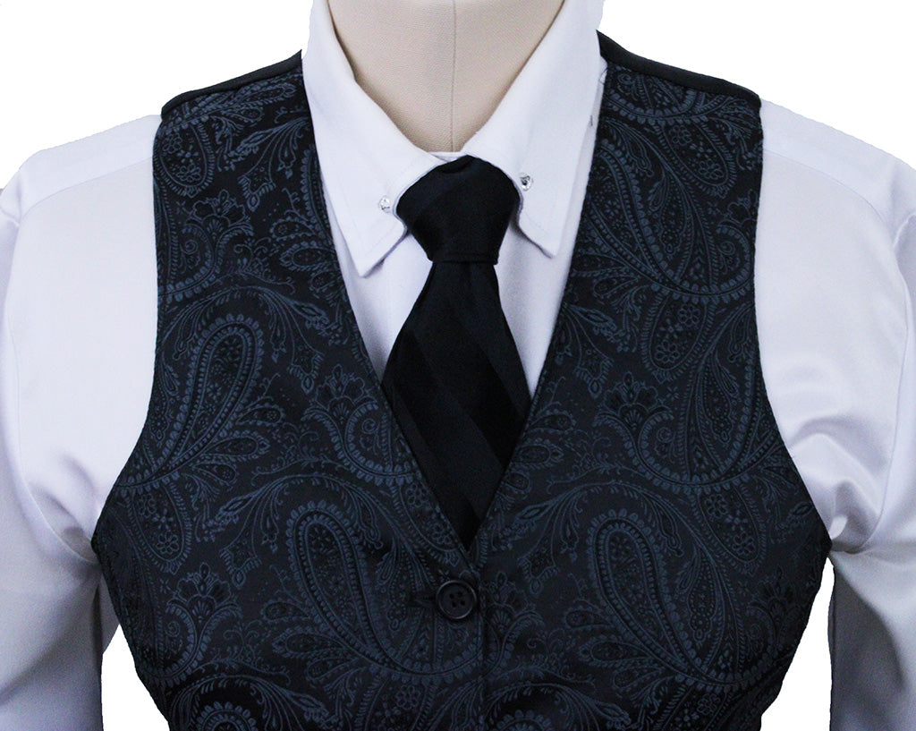 Vest Hawkewood Black and Steel Paisley