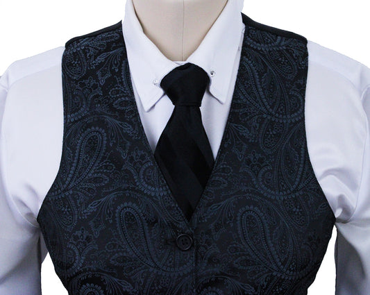Vest Hawkewood Black and Steel Paisley