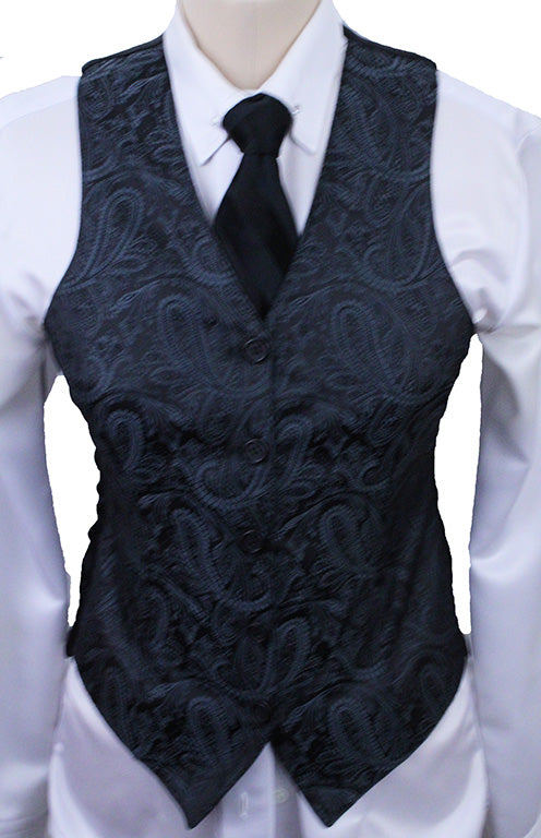 Vest Hawkewood Black and Steel Paisley