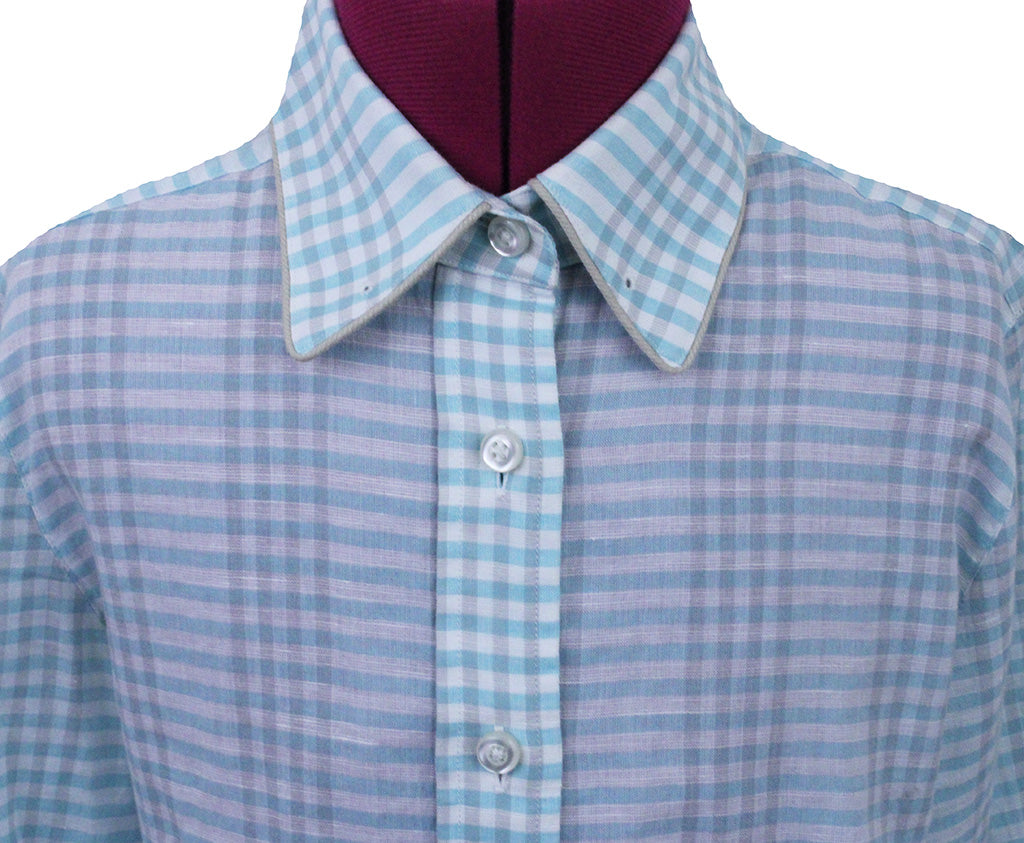 Shirt Hawkewood Aqua and Silver Box Check